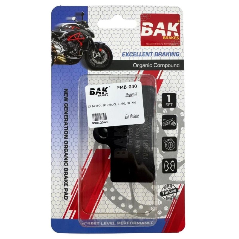 BAK Disk Fren Balatası Organik - CF Moto Sr250 BAK Disk Fren Balatası Organik - CF Moto Sr250, Fren Grubu %f