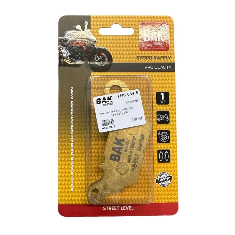 BAK Disk Fren Balatası Yarı Sinterli - Yamaha Nmax 125/155, Delight, XSR, YBR 125, Tricity BAK Disk Fren Balatası Yarı Sinterli - Yamaha Nmax 125/155, Delight, XSR, YBR 125, Tricity, Fren Grubu %f