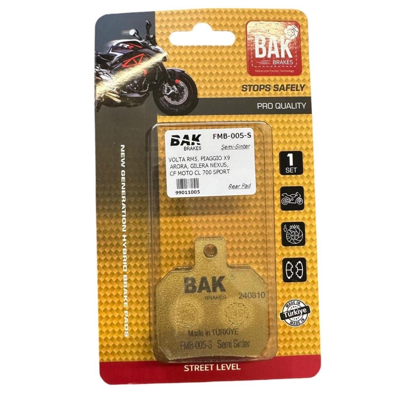 Bak Disk Fren Balata Yarı Sinterli - Volta RM5, Piaggio X9, Gilera Nexus, CF Moto CL-X 700 Bak Disk Fren Balata Yarı Sinterli - Volta RM5, Piaggio X9, Gilera Nexus, CF Moto CL-X 700, Fren Grubu %f