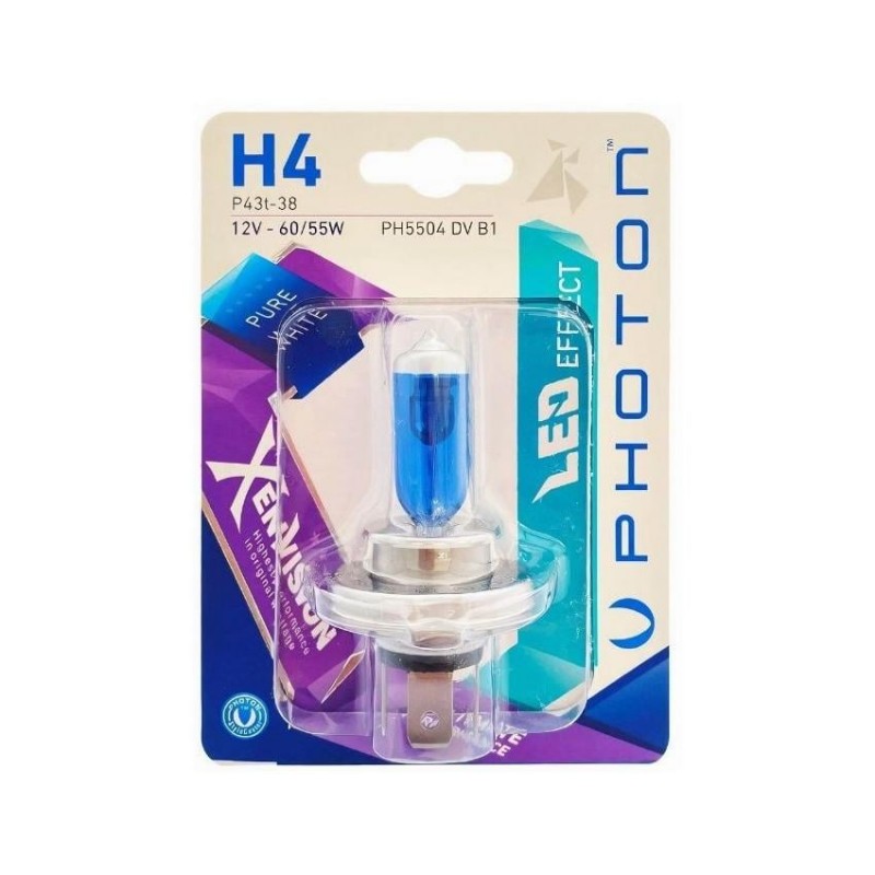 Photon Xen Vision H4 12V 60/55W (Tekli Blister),PHOTON Akü- Aydınlatma Grubu %f