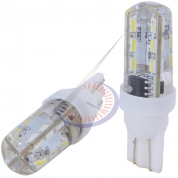 T10 24 LED' Lİ DİPSİZ ÇAKARLI AMPUL BEYAZ MODEL-1 [ÇİFT]
