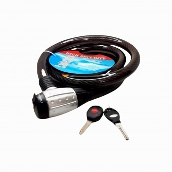 Motosiklet Halat Kilit 25x150 (Işıklı Anahtarlı)