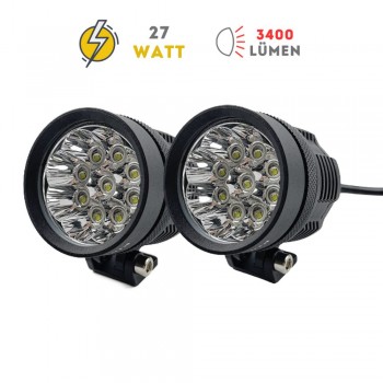Knmaster Alien 27W Motosiklet Led Sis Farı Knmaster Alien 27W Motosiklet Led Sis Farı