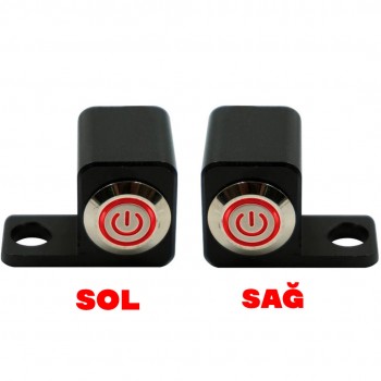 Knmaster Ayna Bağlantılı Motosiklet Bas Çek Butonu Kırmızı Ledli Sağ Knmaster Ayna Bağlantılı Motosiklet Bas Çek Butonu Kırmızı Ledli Sağ