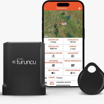 TURUNCU GO KABLOSUZ MOTOSİKLET TAKİP CİHAZI ( 12 AYLIK)