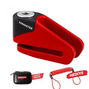 Knmaster DL410 Disk Kilidi | Motosiklet Kilidi | Çelik 10MM Pim | Hatırlatma Kablosu ve Taşıma Çantası HEDİYE