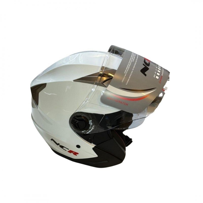 Yarım Kask Ncr-708 Vizör Gözlüklü Beyaz,MOTOR İCİN HERŞEY Kask %f
