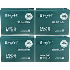 Safir Jel Akü 12 V - 45+ Ah 12.9kg (60 Ah Uyumlu) 4 lü Set,Safir Elektirik Grubu %f