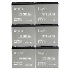Safir 12 V - 24 Ah Grafen Jel Akü 6 lı Set Elektrikli Bisiklet Aküsü,Safir Elektirik Grubu %f
