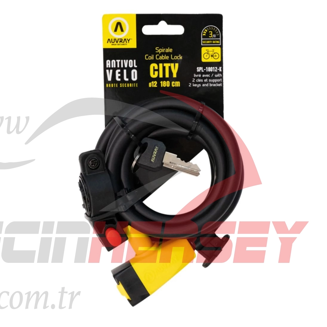 Auvray Motosiklet ve Bisiklet Kilidi – Spiral City D12 180 Cm