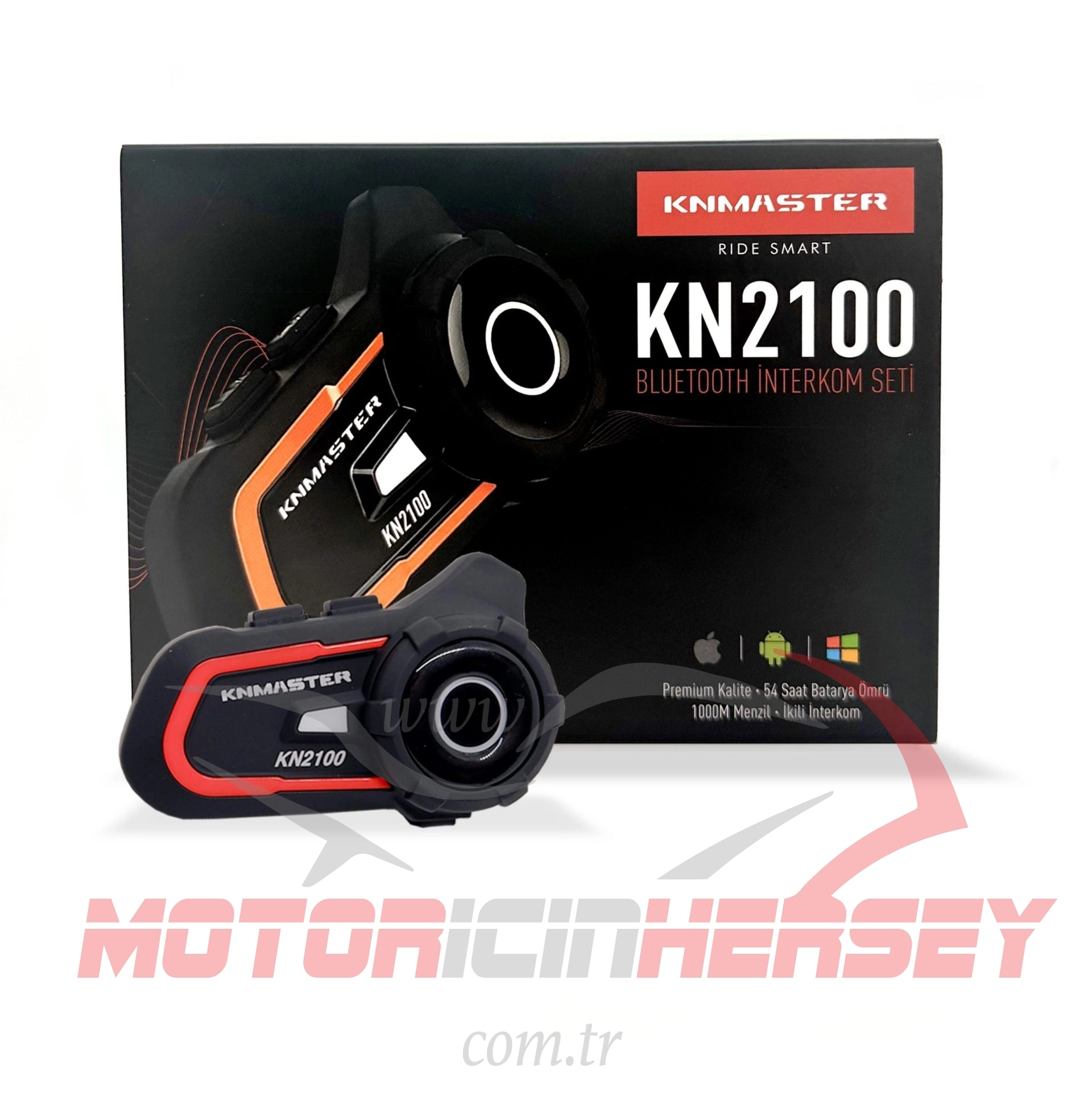 Knmaster KN2100 Motosiklet Kask İnterkom Bluetooth Intercom Kulaklık Seti