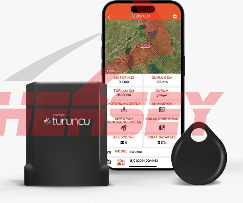 TURUNCU GO KABLOSUZ MOTOSİKLET TAKİP CİHAZI ( 12 AYLIK )