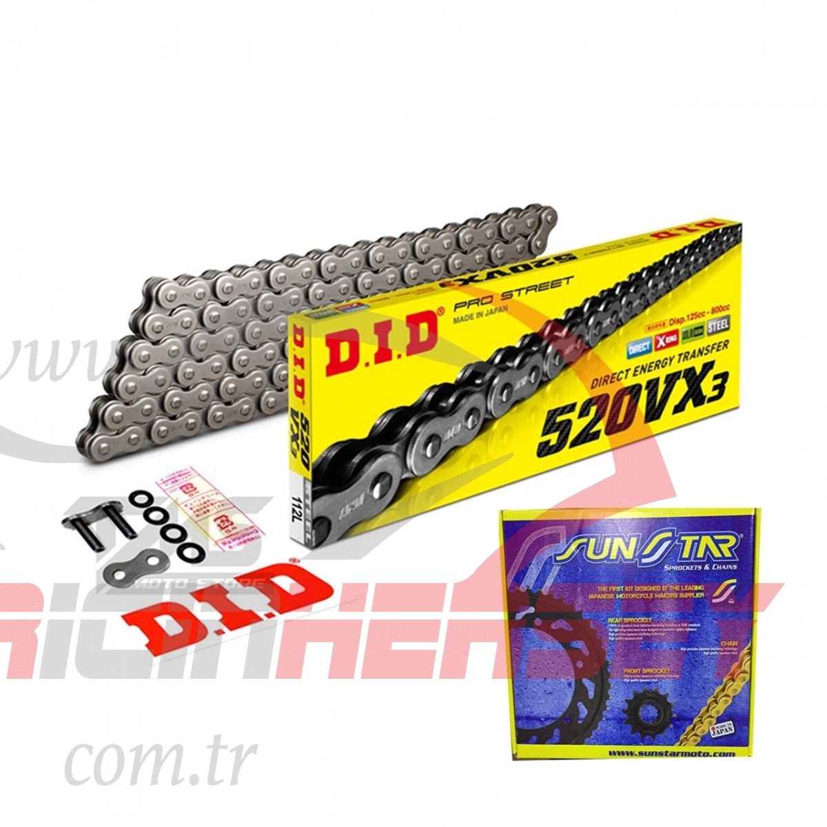 Dıd Sunstar Gold Zincir Dişli Seti 520vx Yamaha Xtz Tenere Xt600 Xr 04-15 15t 45t (jtf308.15 - Jtr855.45 520-110l)