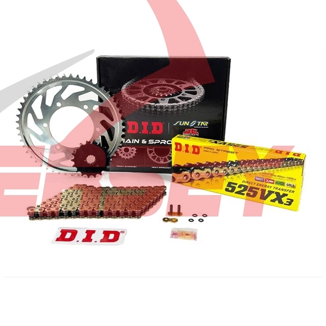 Dıd Sunstar Gold Zincir Dişli Seti Yamaha Mt 07 2014-2022 Arka Dişli 1-4474-43 Ön Dişli 42116 Zincir Dıd 525vx3 Gb-100ft Zj 525vx3-108l