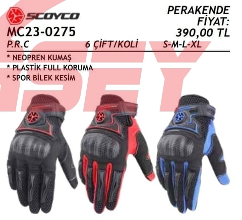 Eldiven MC23 Neopren Kumaş Plastik (Full Koruma)