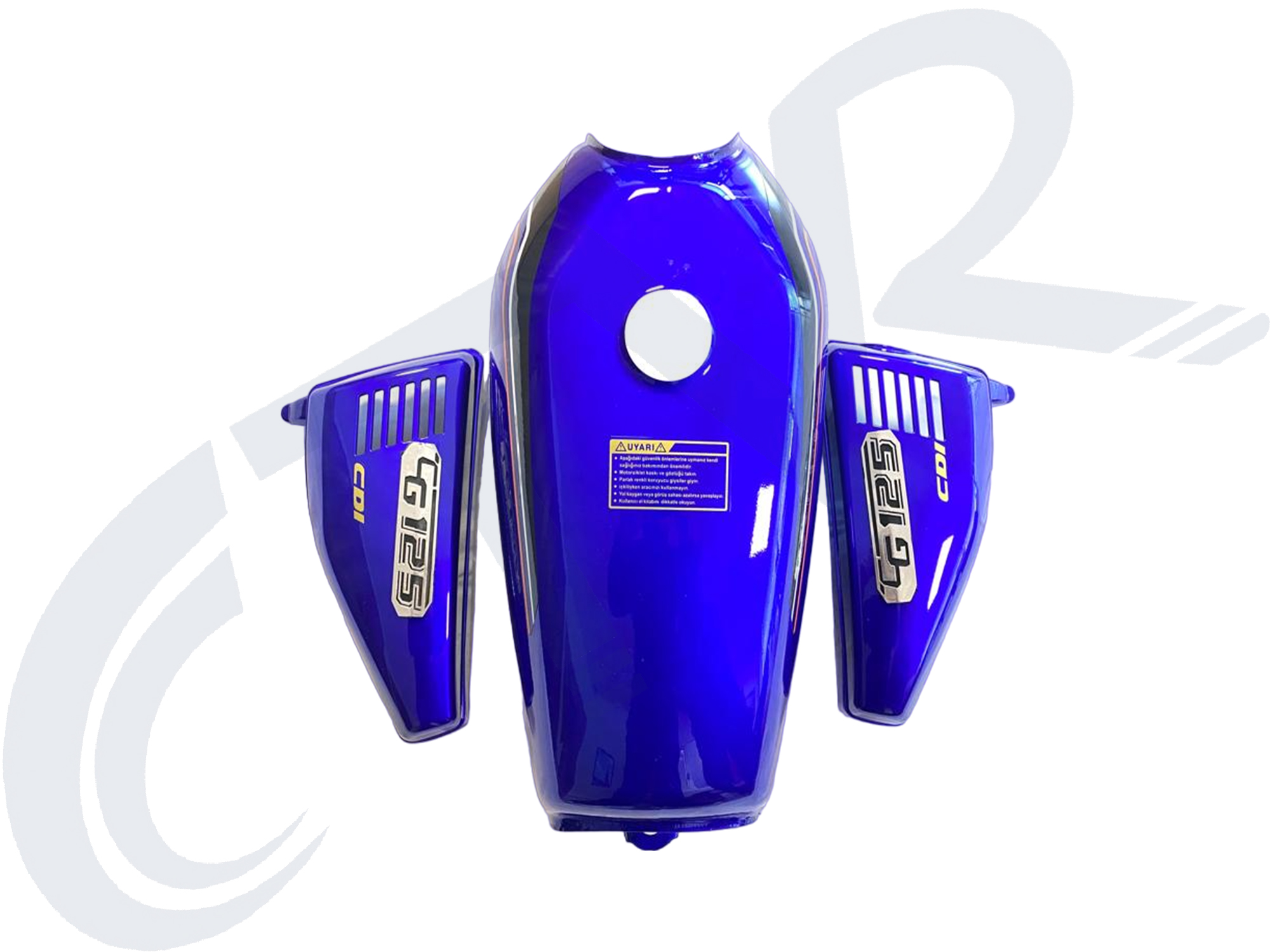 AGK CG 125 BENZİN DEPOSU ŞAMANDIRASIZ + YAN KAP. MAVİ