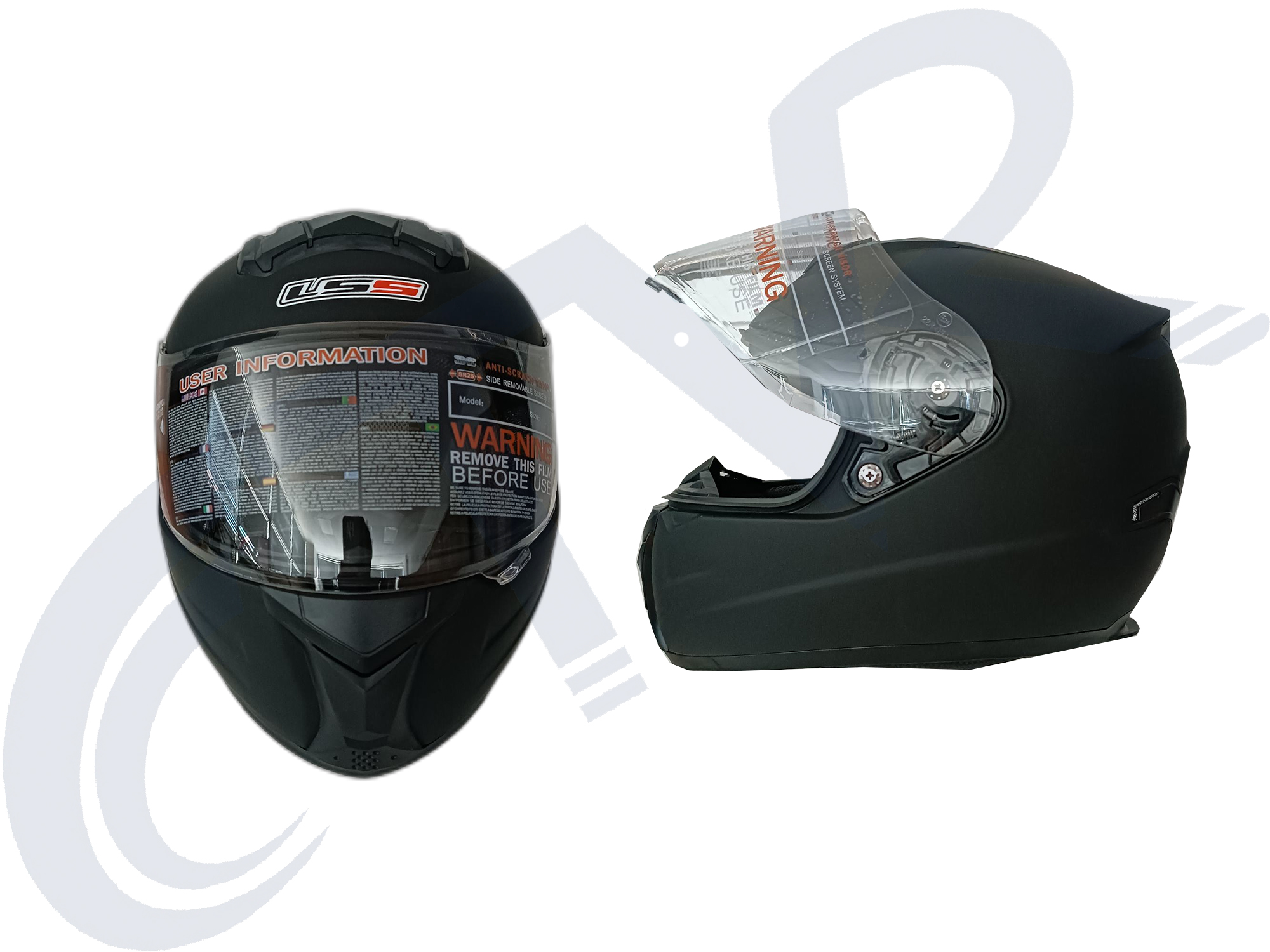 CTVR 1 ÇENE AÇILMAYAN KASK MAT SİYAH ( S M L XL BEDEN )