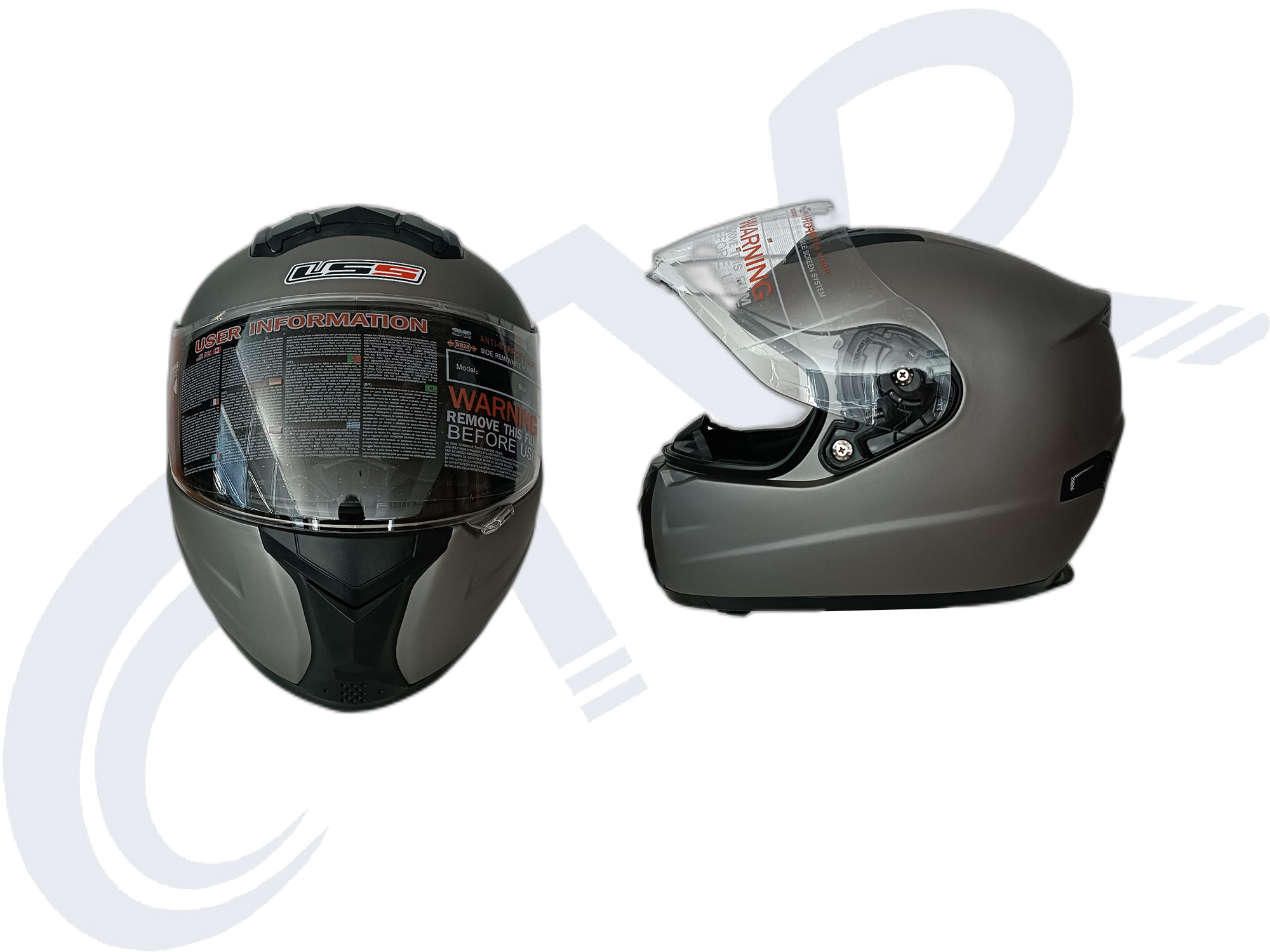 CTVR 1 ÇENE AÇILMAYAN KASK TİTANYUM GRİ ( S M L XL BEDEN )