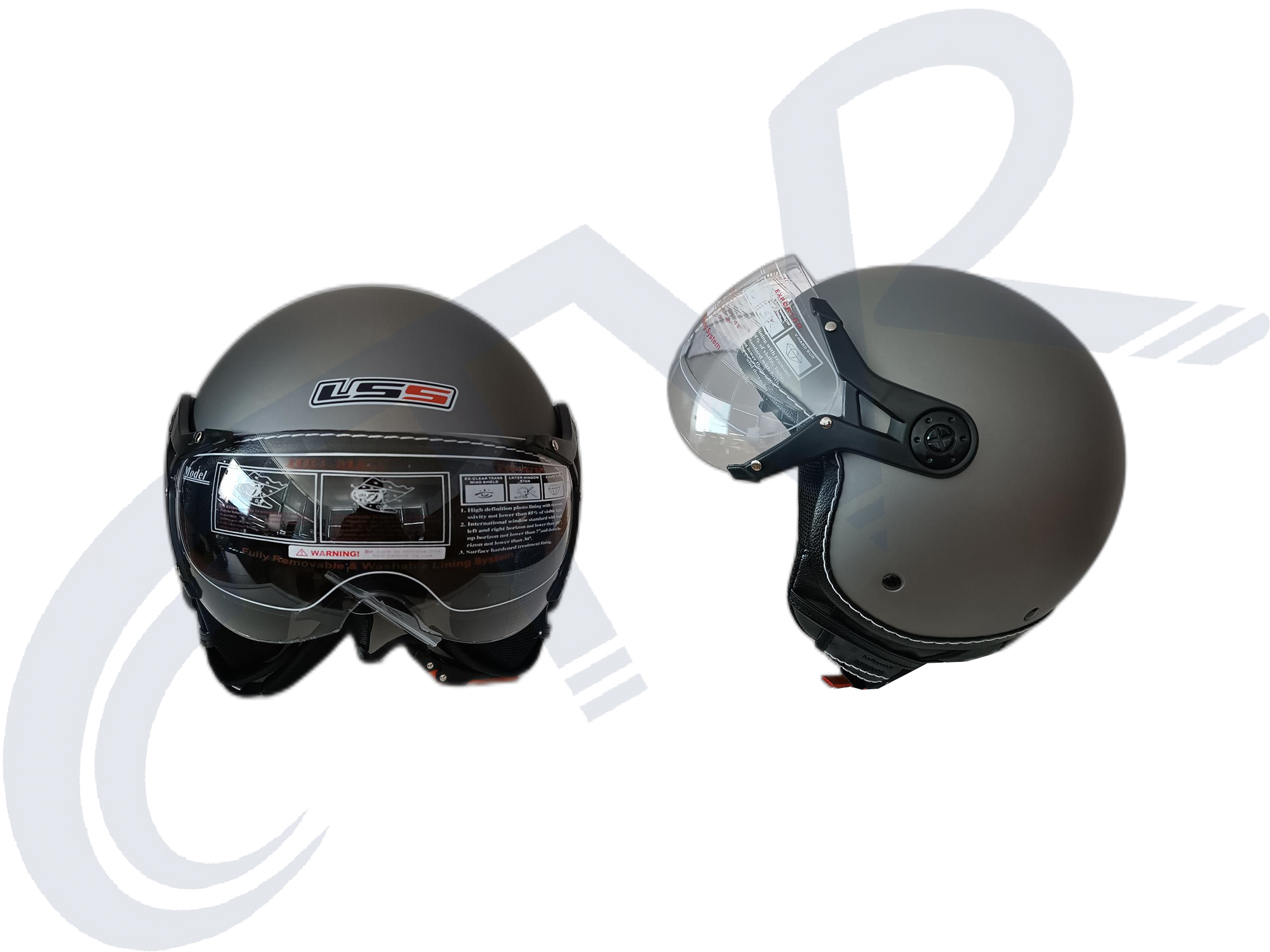 CTVR 201 AÇIK ÇENESİZ KASK TİTANYUM GRİ ( S M L XL BEDEN )