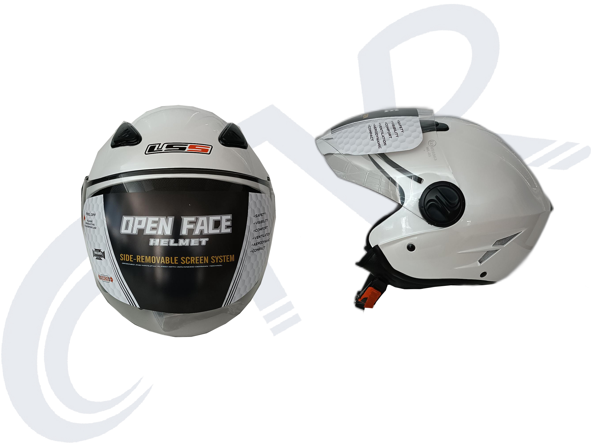 CTVR 202 AÇIK ÇENESİZ KASK BEYAZ ( S M L XL BEDEN )