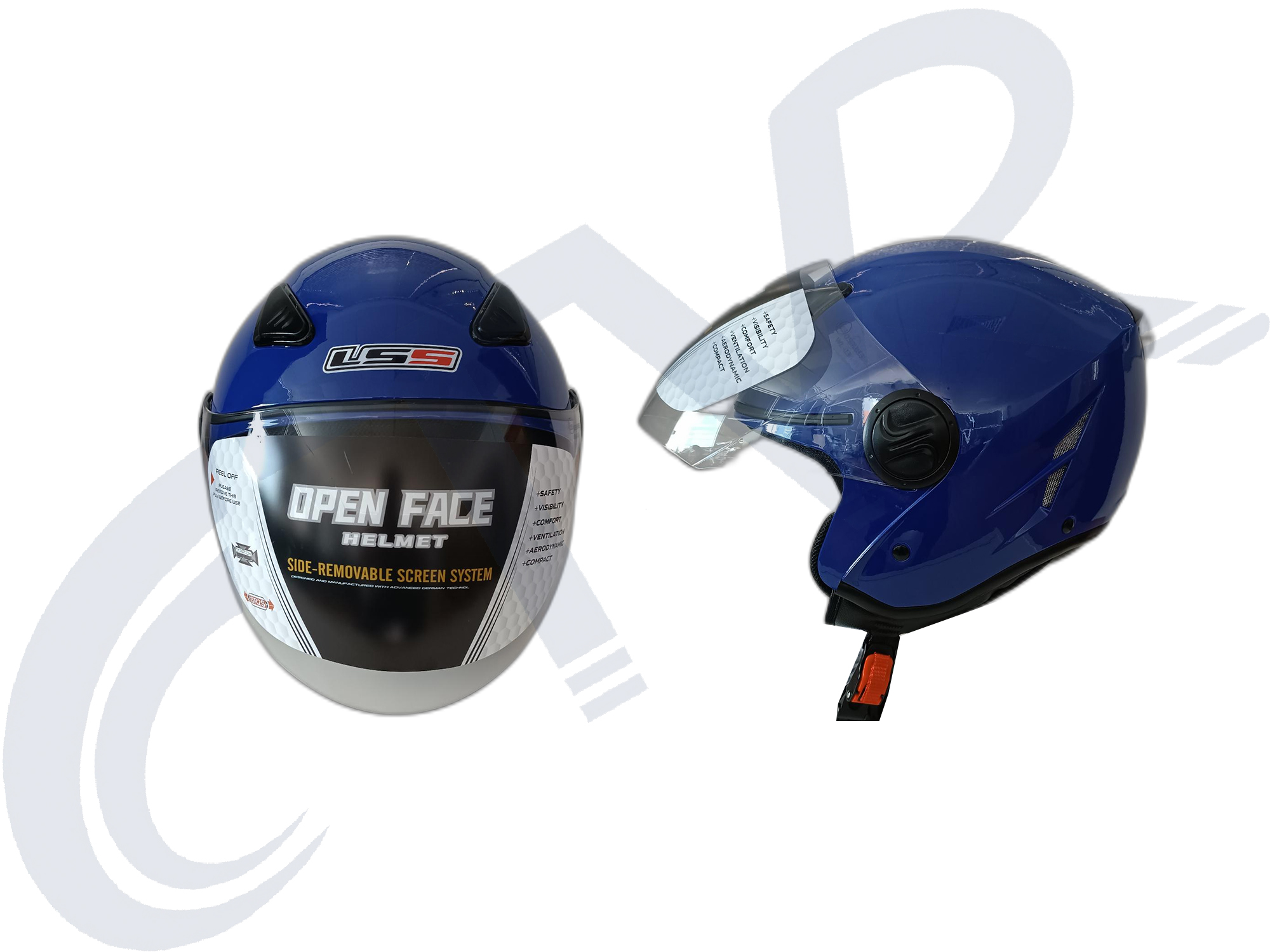 CTVR 202 AÇIK ÇENESİZ KASK MAVİ ( S M L XL BEDEN )