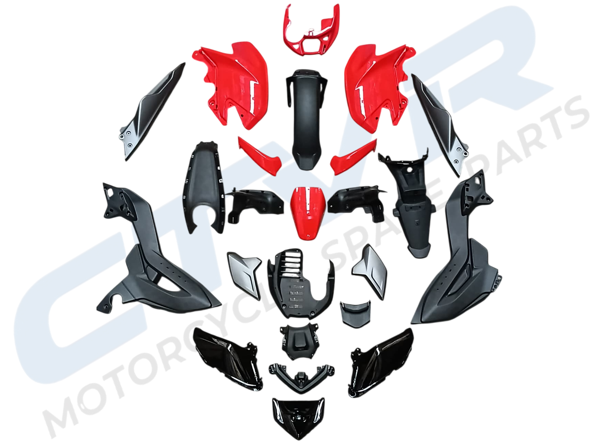 TVS RAİDER 125 KAPORTA SETİ ATEŞ KIRMIZI CTVR