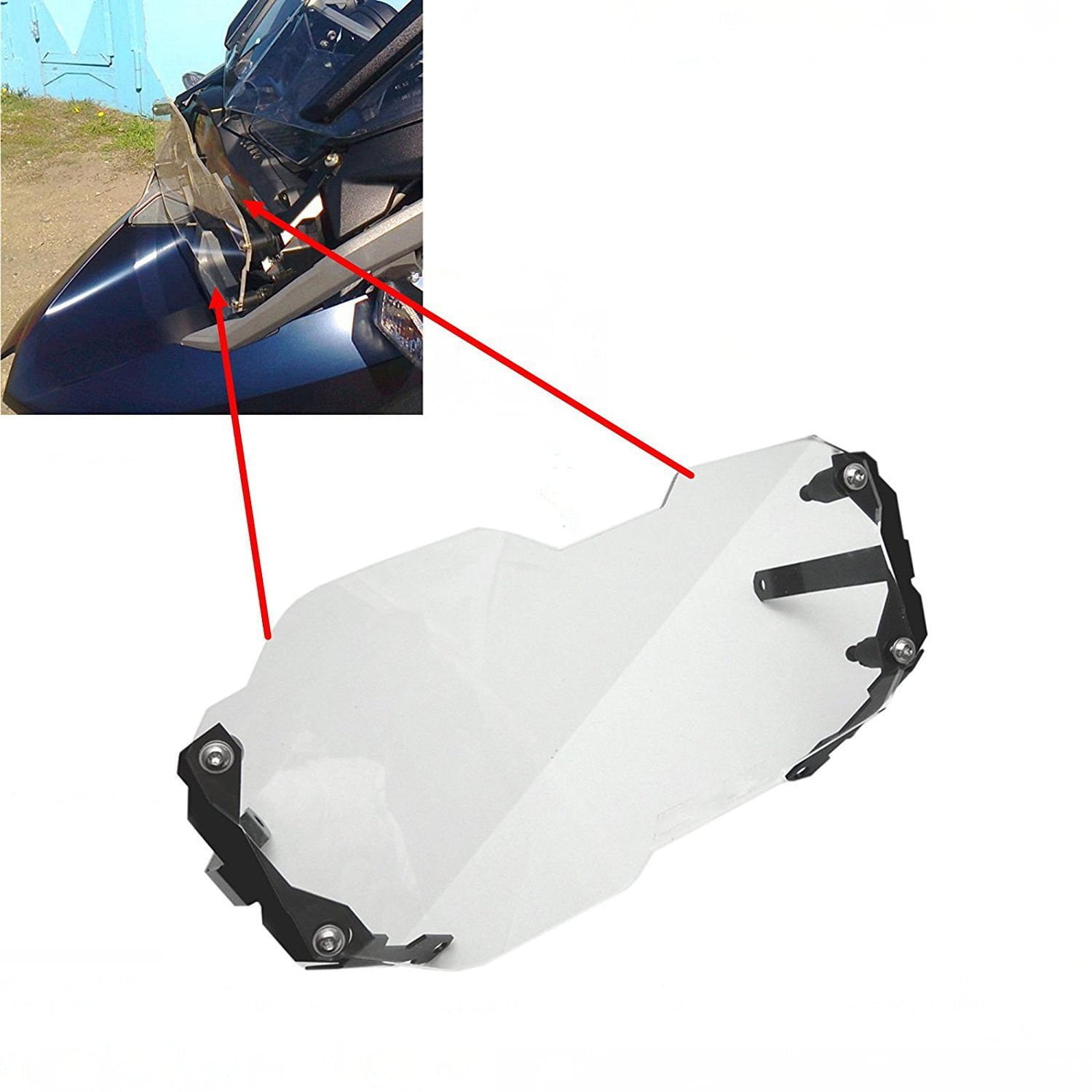 BMW Bmw R 1200 GS Ön Far Koruma Şeffaf Pleksi