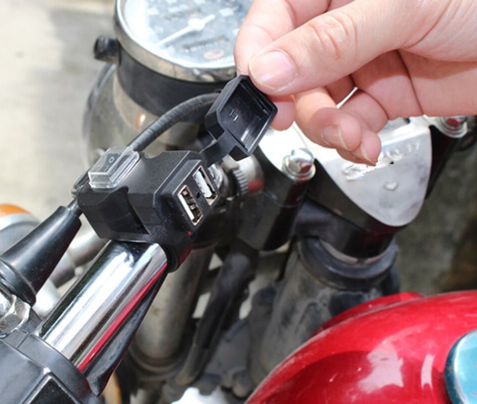 Netpor Aç Kapa Tuşlu Çift USB Motosiklet Şarj Soketi