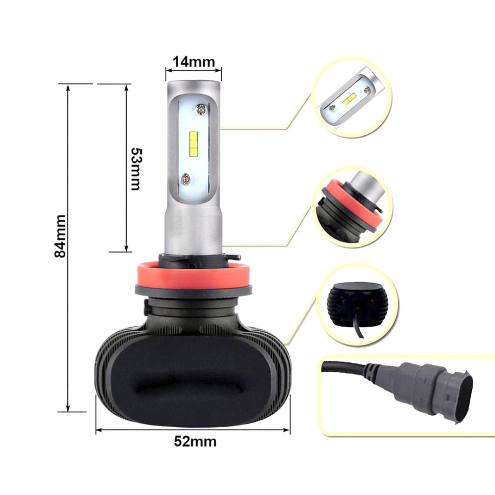 KNMASTER Alüminyum Kasa Soğutmalı Evrensel H11 Ön Led Far Ampulü
