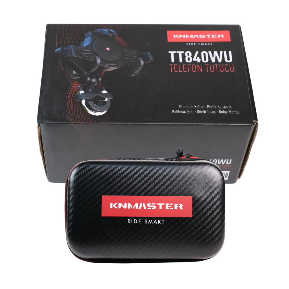 KNMASTER TT-840WU Titreşim Engelleyicili Kablosuz Şarjlı Tüm Motosikletlere Uyumlu Telefon Tutucu