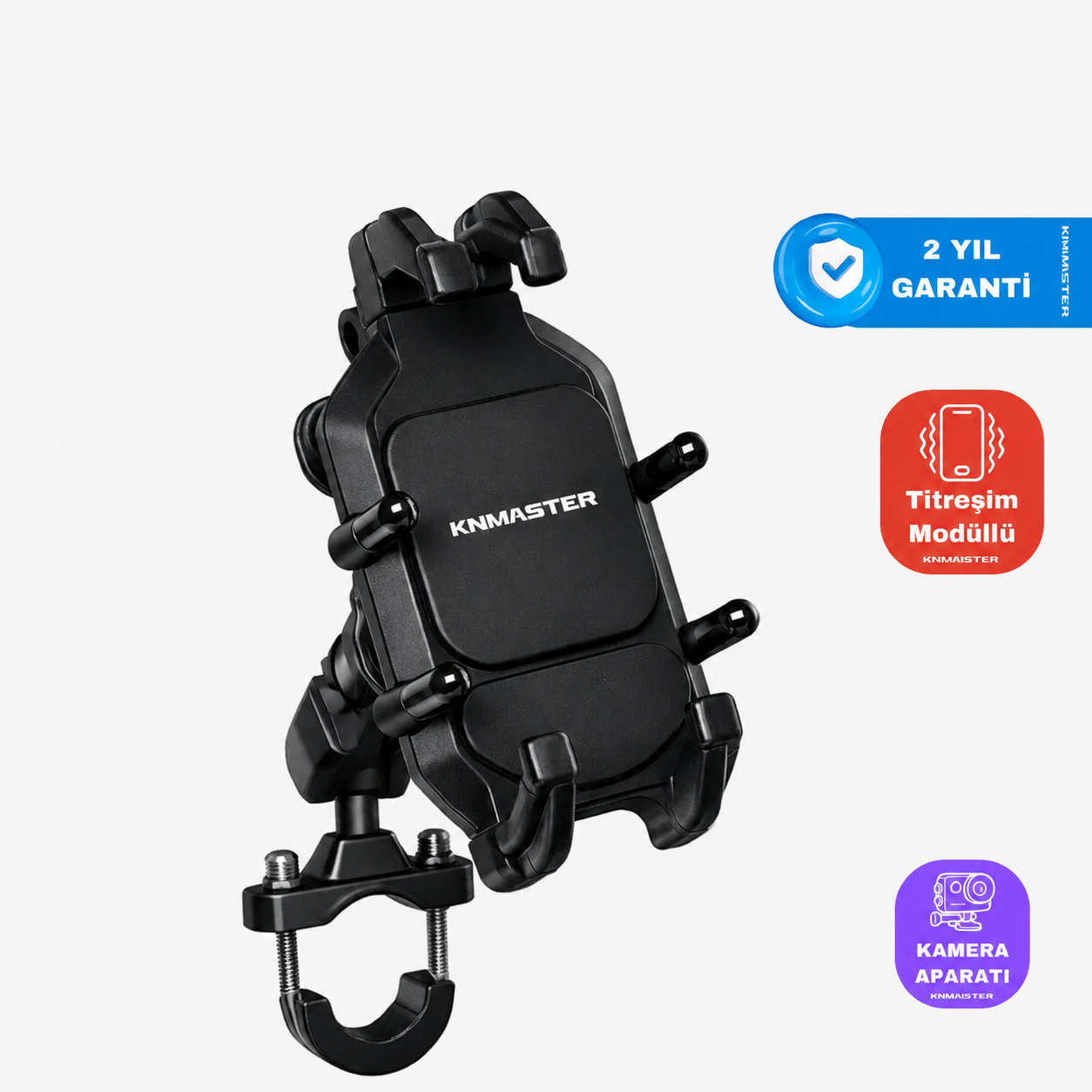 Knmaster TT860 Titreşim Engelleyicili Tüm Motosikletlere Uyumlu Telefon Tutucu (Kamera Bağlantılı)