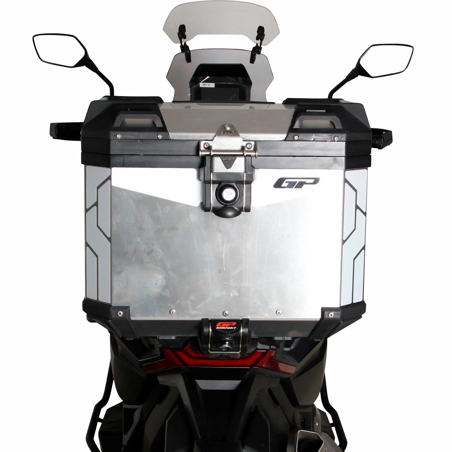 GP Kompozit Universal 37 lt Alüminyum Motosiklet Çantası gri