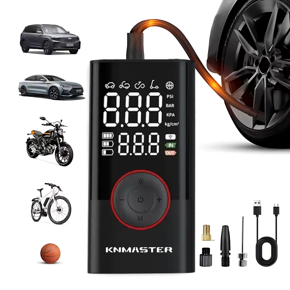 Knmaster LP200 PRO – 150 PSI Dijital Göstergeli Şarjlı Hava Pompası
