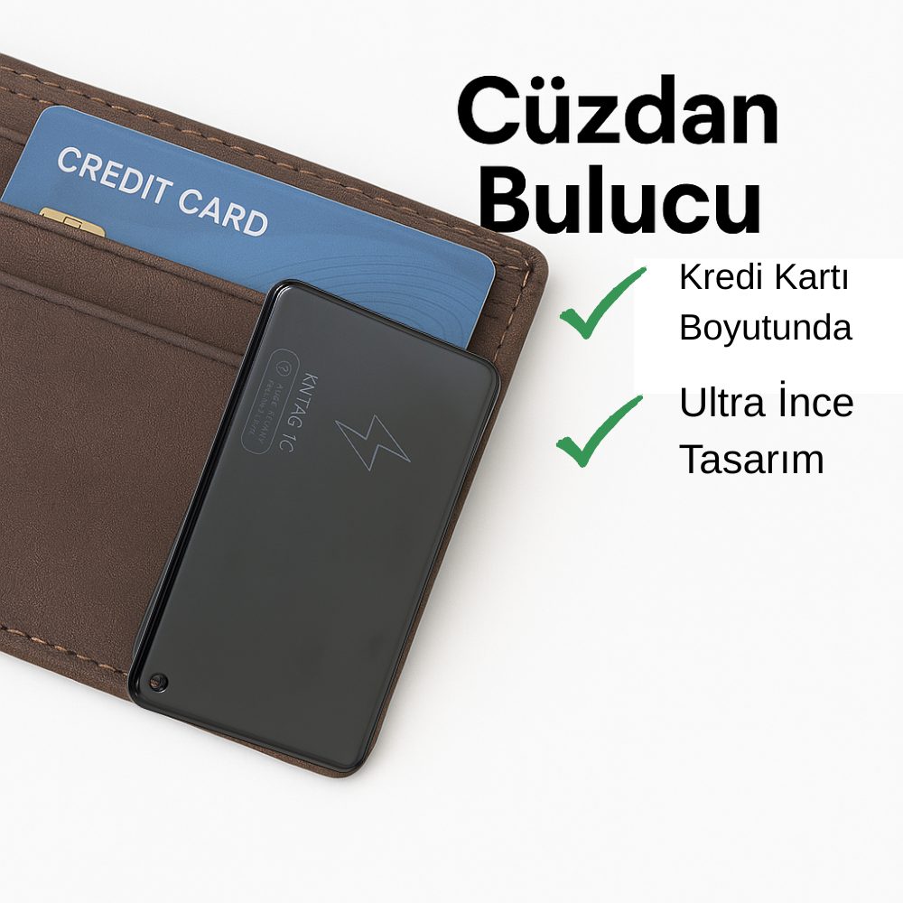 KNMASTER KNTAG 1C – Ultra İnce Akıllı Takip Kartı (Cüzdan Bulucu)