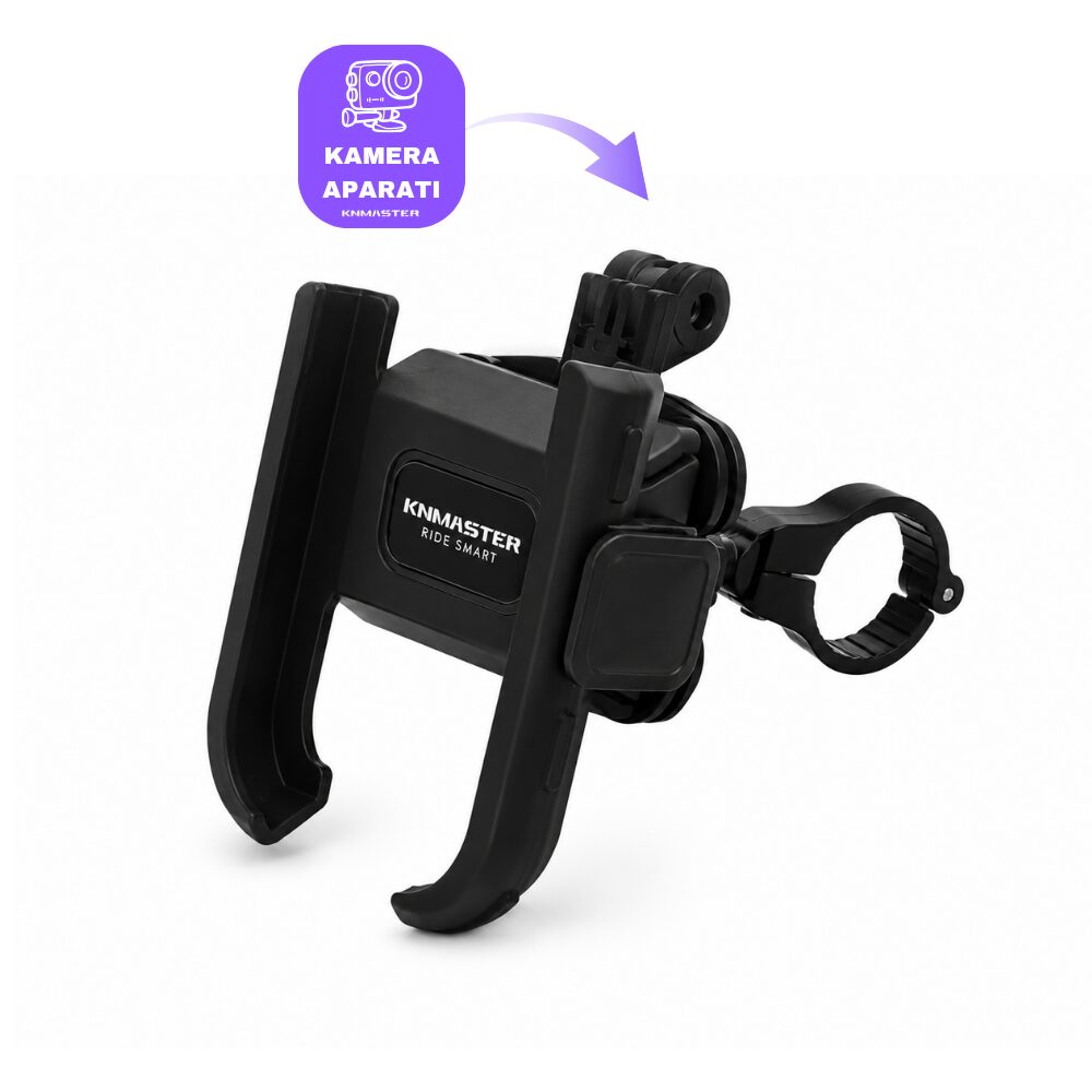 KNMASTER TT450 Titreşim Önleyicili Motosiklet Telefon Tutucu (Kamera Bağlantılı)