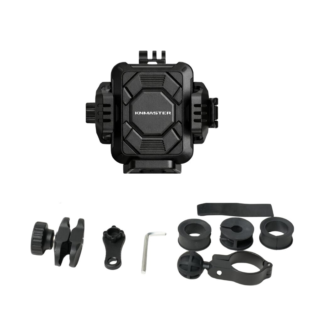 KNMASTER TT890LWC Kablosuz Şarjlı Tüm Motosikletlere Uyumlu Titreşim Modüllü Telefon Tutucu (Kamera Bağlantılı)