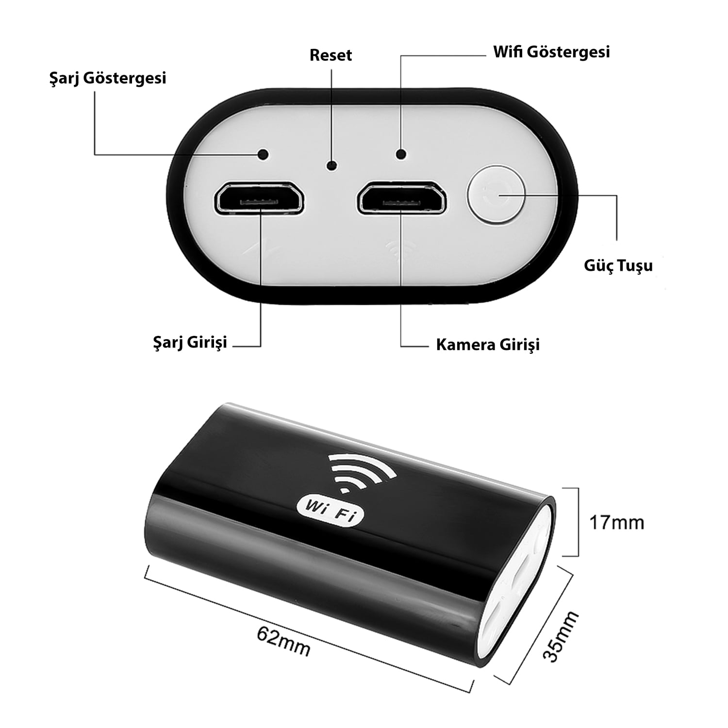KNMASTER Knmaster WiFi Serisi Endoskop Boroskop Yılan Kamera – Sert Kablo