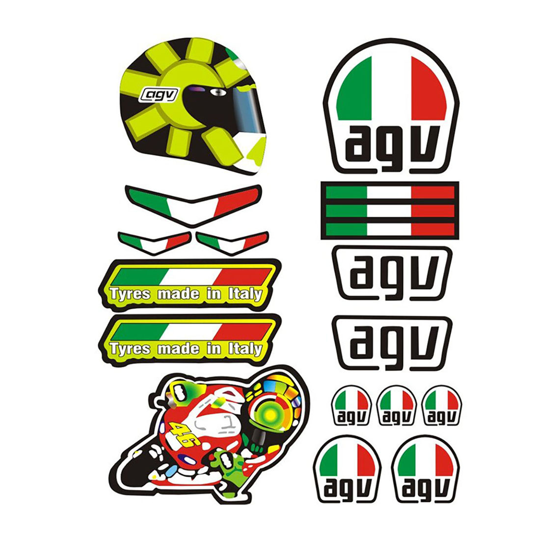 AGV Motosiklet Sticker Takımı