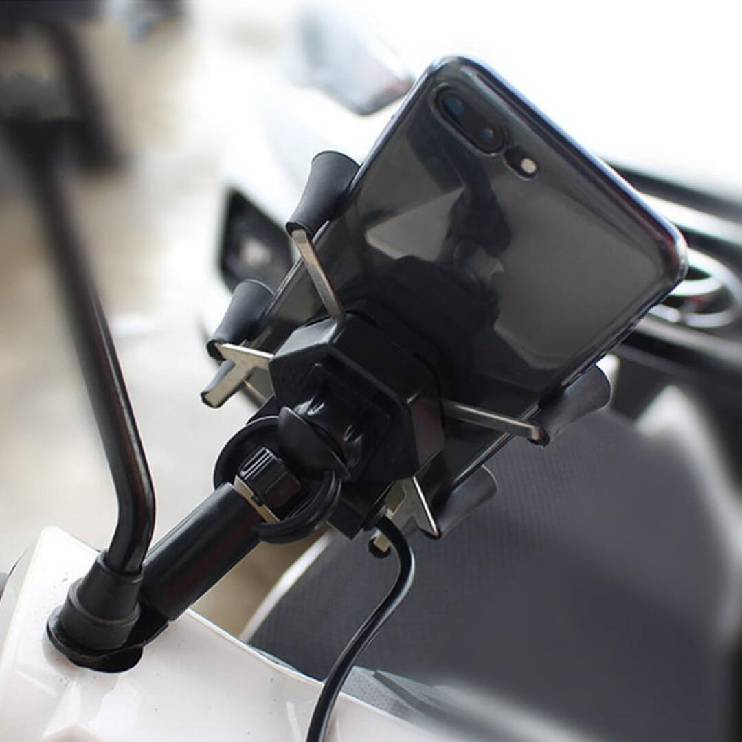 KNMASTER Knmaster X Serisi Motosiklet Bisiklet Telefon Tutucu – Ayna Bağlantılı – Usb Girişli