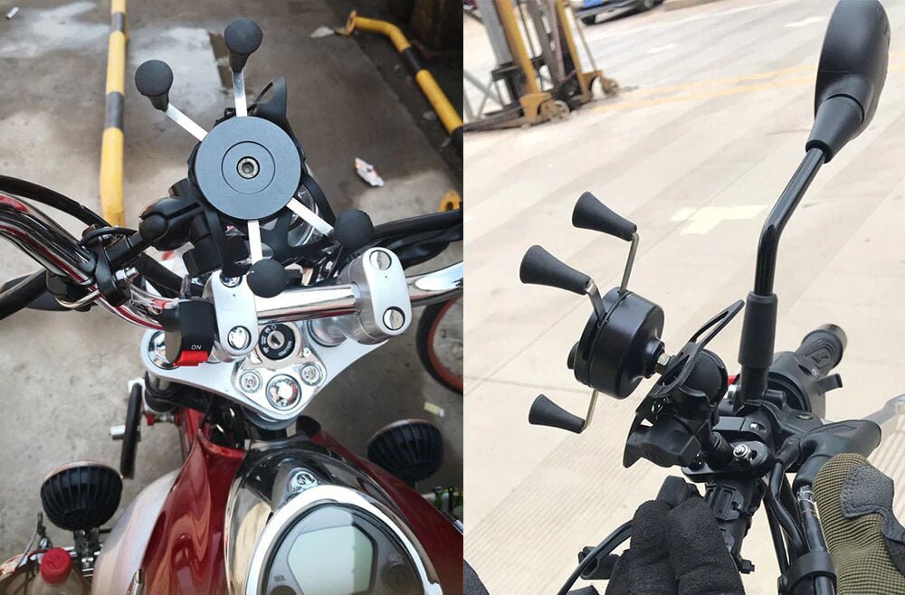 KNMASTER Knmaster X Serisi Motosiklet Bisiklet Telefon Tutucu – Ayna ve Gidon Bağlantılı – Metal Alaşım