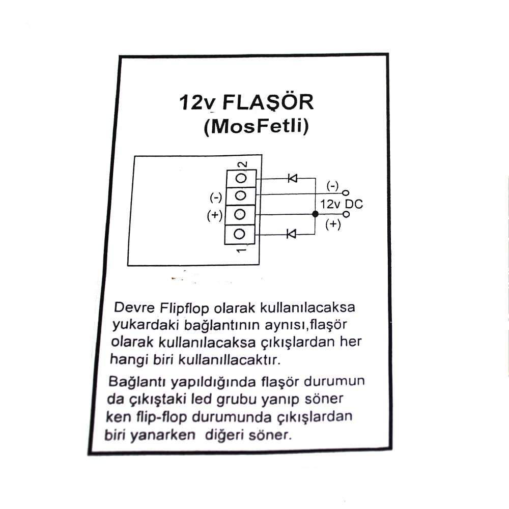 KNMASTER 12V Flaşör Hobi Devresi Monteli Mosfetli