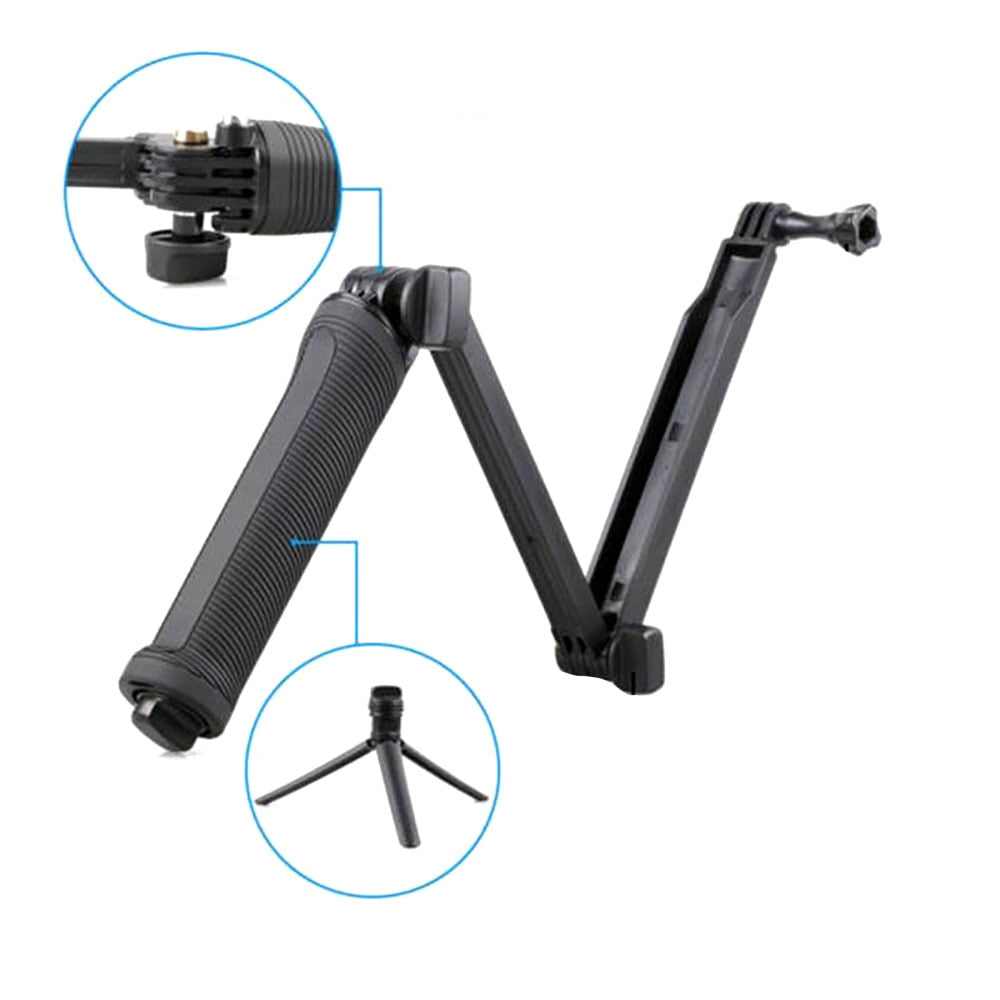 KNMASTER Tüm Aksiyon Kameralara Uyumlu Çok Fonksiyonlu 3 Yollu Monopod Tripod