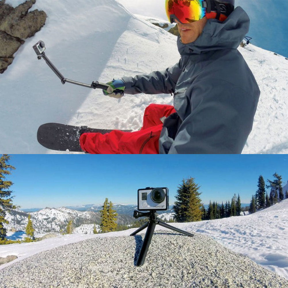 KNMASTER Tüm Aksiyon Kameralara Uyumlu Çok Fonksiyonlu 3 Yollu Monopod Tripod