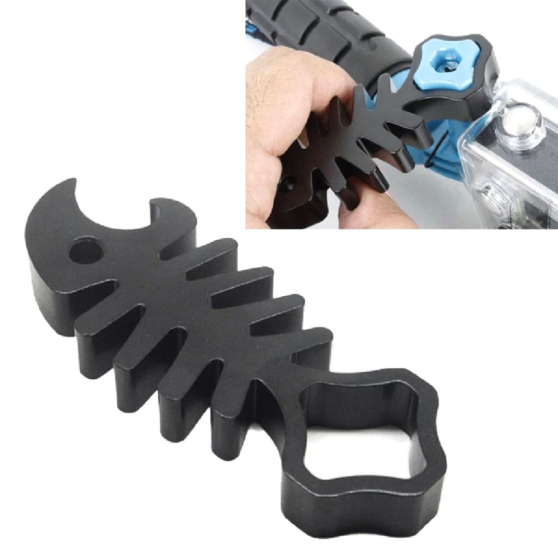 KNMASTER Tüm Aksiyon Kameralara Uyumlu Metal Fish Bone Vida Sıkıcı Aparat