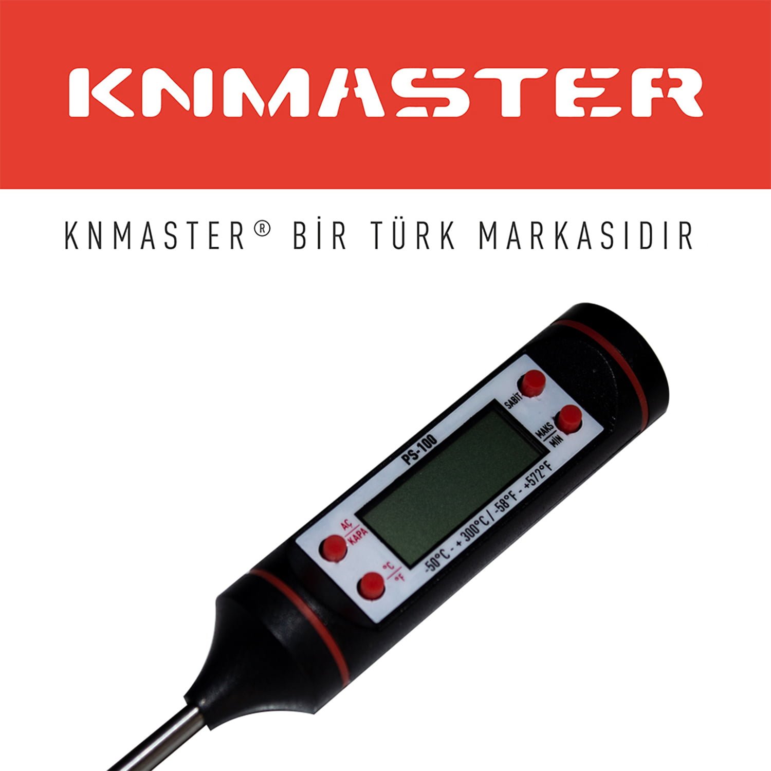 KNMASTER Knmaster PS-100 Gıda Termometresi Siyah