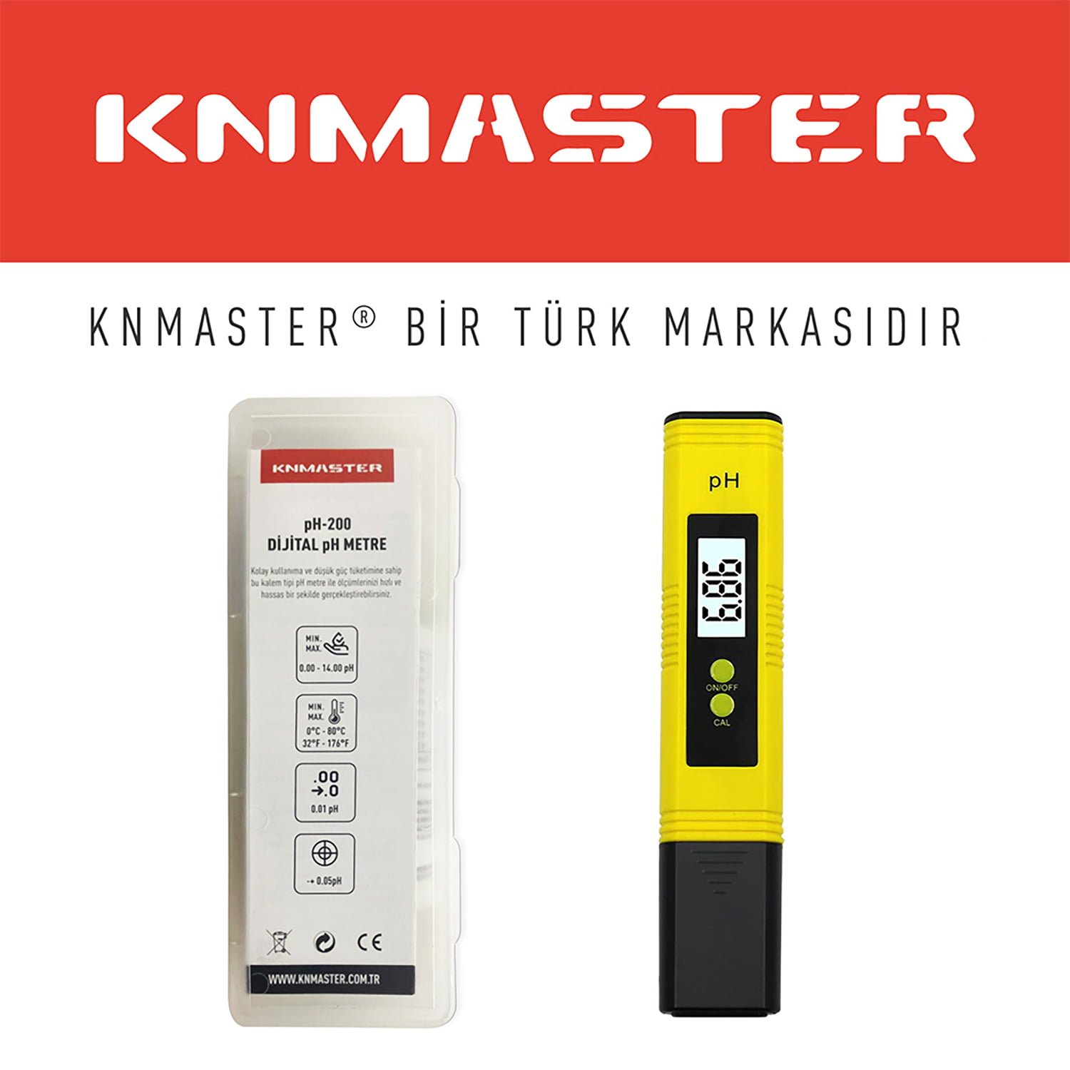 KNMASTER Knmaster Ph-200 0,01 Hassasiyetli Dijital PH Metre, Su Sıvı Akvaryum PH Ölçer
