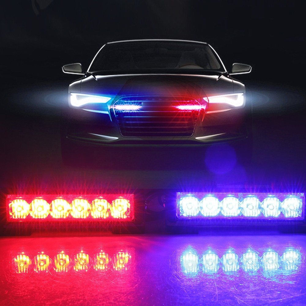 KNMASTER Knmaster Kırmızı Mavi Çakarlı Yatay 6’lı Led Takım
