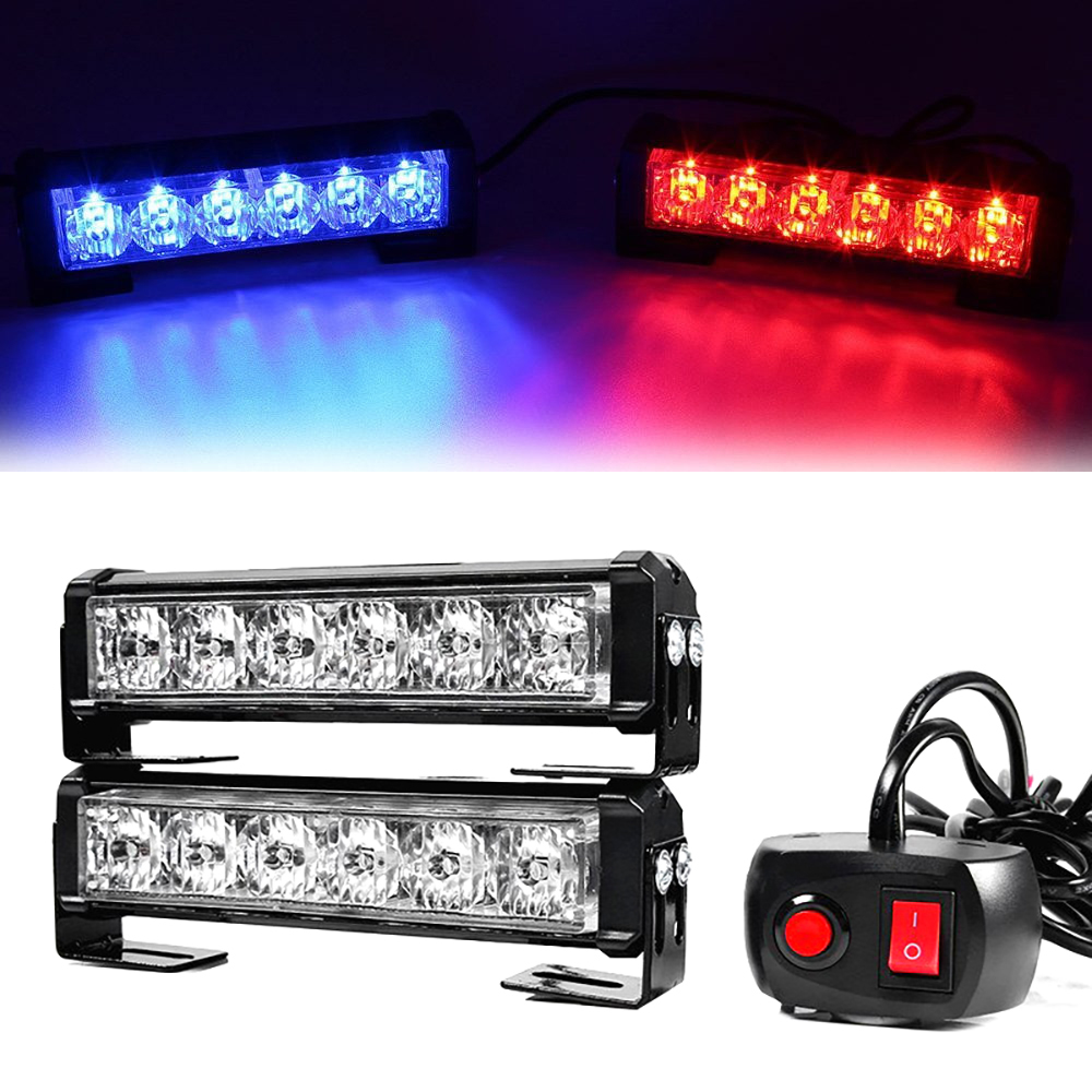 KNMASTER Knmaster Kırmızı Mavi Çakarlı Yatay 6’lı Led Takım