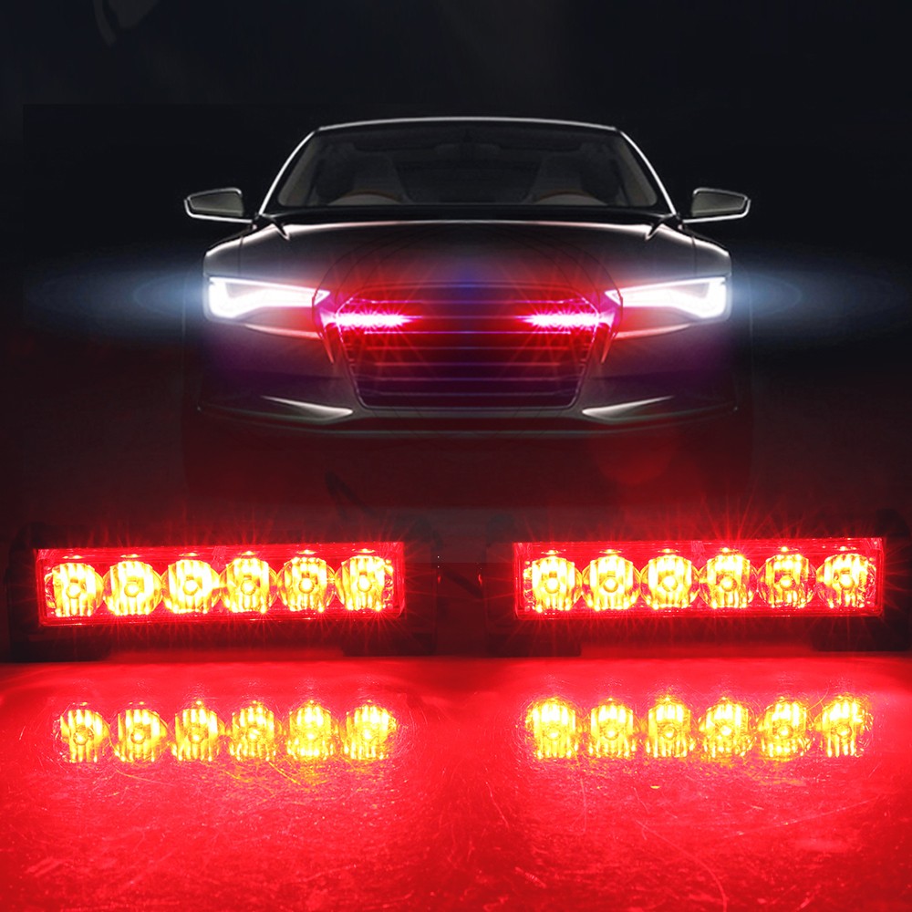 KNMASTER Knmaster Kırmızı Çakarlı Yatay 6’lı Led Takım
