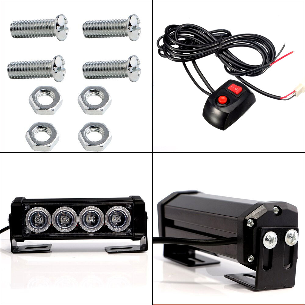 KNMASTER Knmaster Kırmızı Çakarlı Yatay 4lü Led Takım